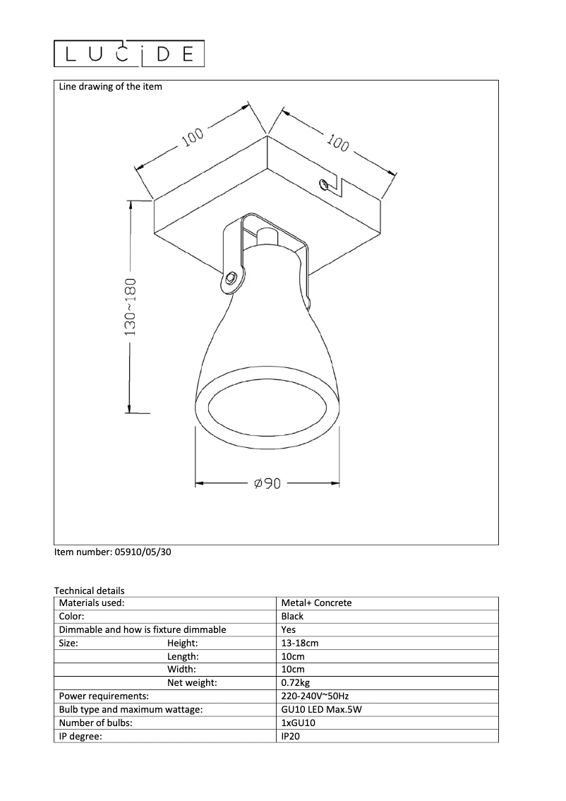 Image de la première page du manuel de l'appareil Concri 05910/05/30