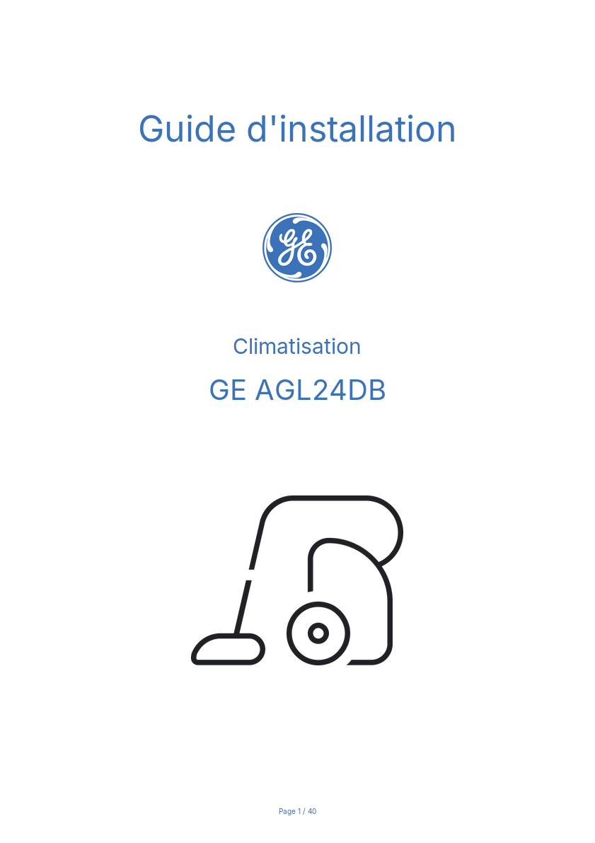 Image de la première page du manuel de l'appareil AGL24DB