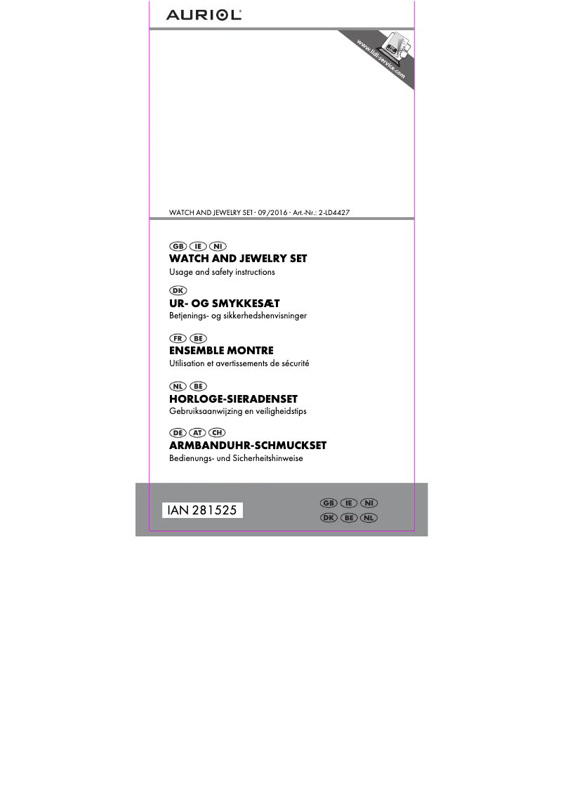 Page 1 de la notice Manuel utilisateur Auriol 2-LD4427