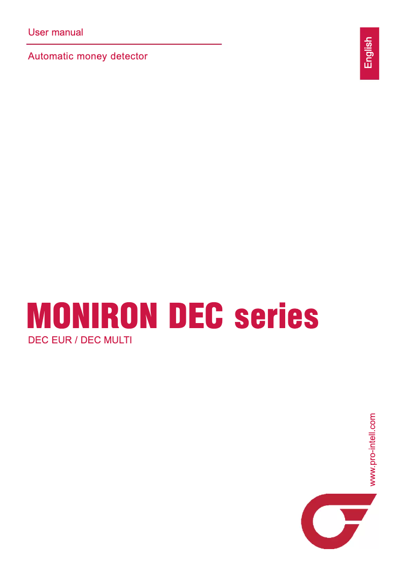 Image de la première page du manuel de l'appareil Moniron Dec Euro