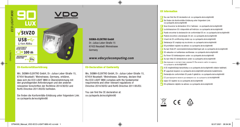Image de la première page du manuel de l'appareil M90