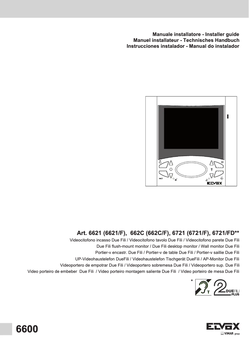 Página 1 del manual Manual de usuario Vimar ELVOX 662C