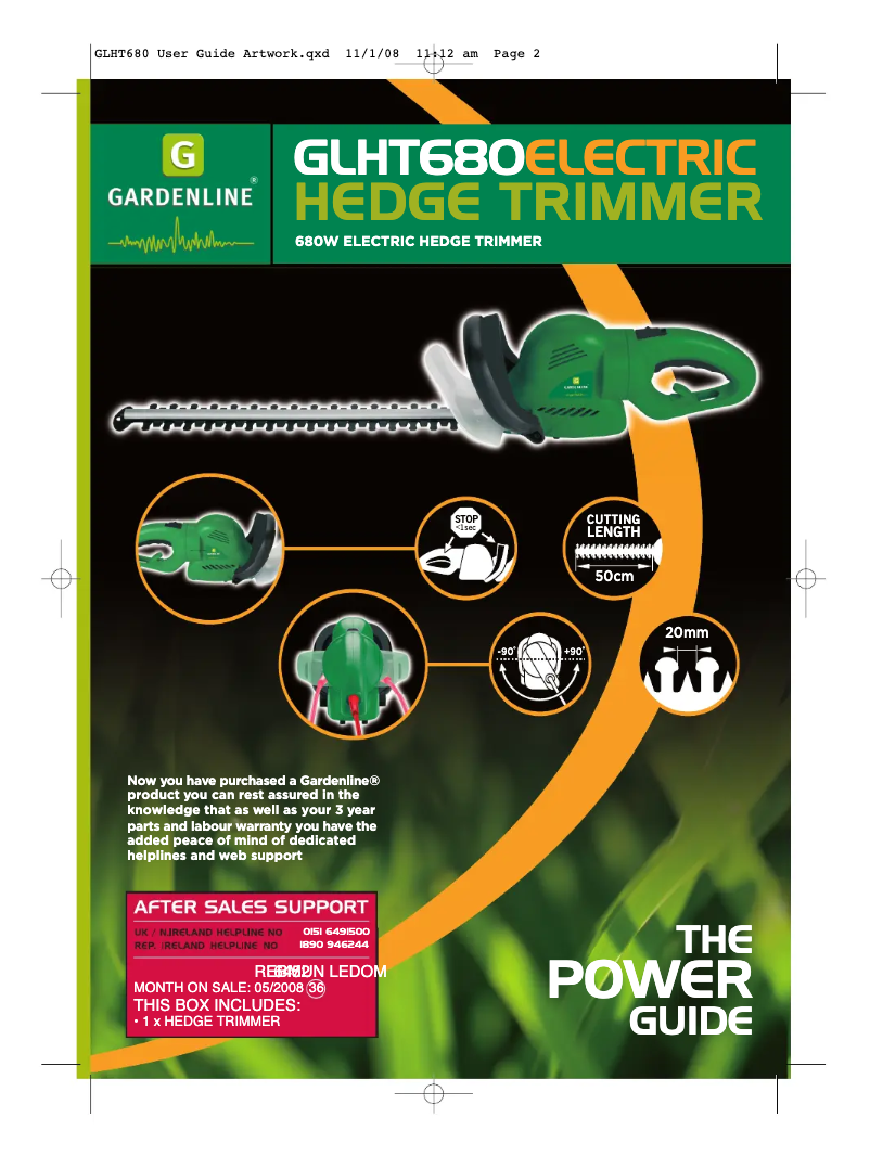 Page 1 de la notice Manuel utilisateur Gardenline GLHT 680