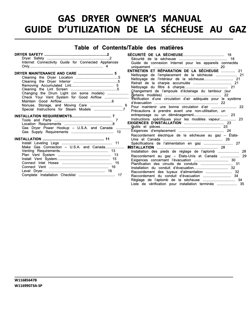 Page 1 de la notice Manuel utilisateur Maytag MGD7020RF