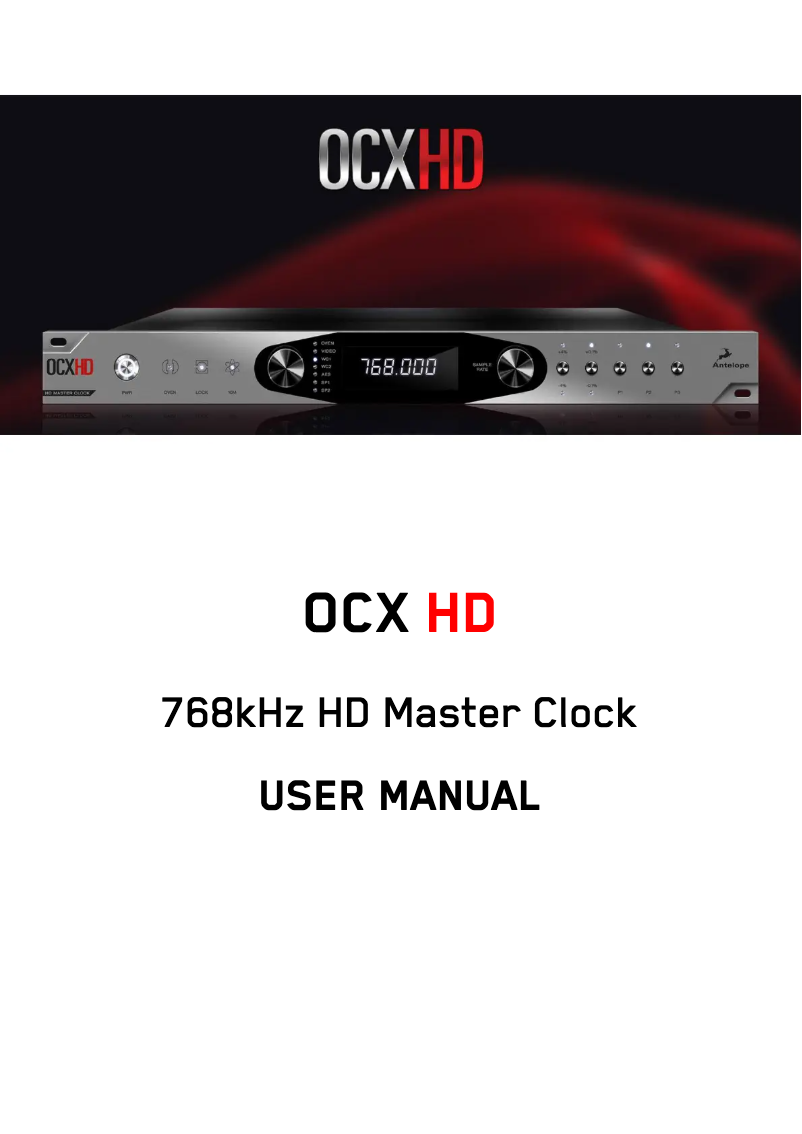 Página 1 del manual Manual de usuario Antelope Audio OCX HD