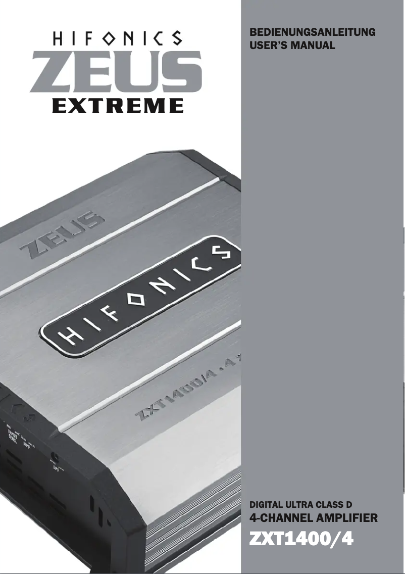 Page 1 de la notice Manuel utilisateur Hifonics Zeus Extreme ZXT1400/4