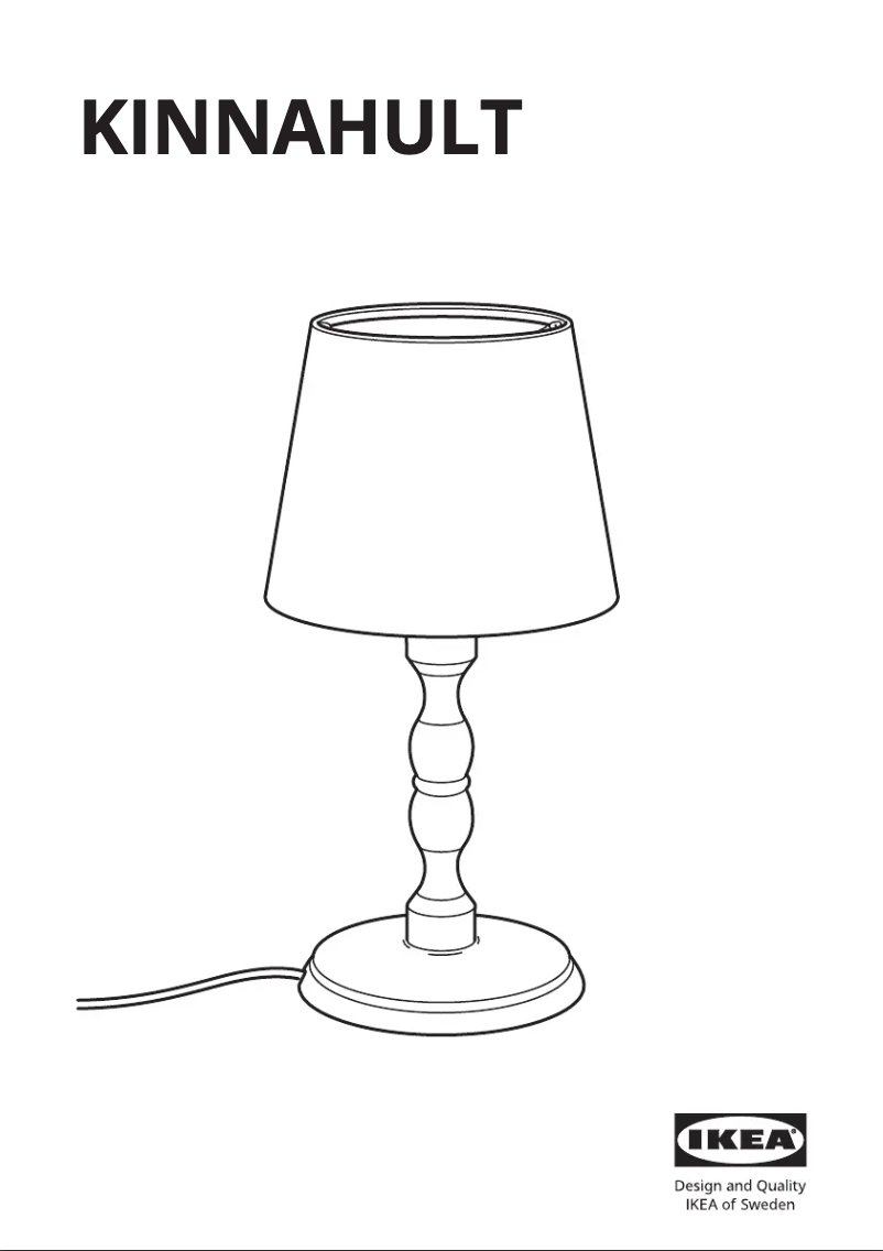 Page 1 de la notice Manuel utilisateur Ikea KINNAHULT 704.884.17