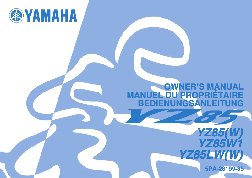 Image de la première page du manuel de l'appareil YZ85W1 (2006)