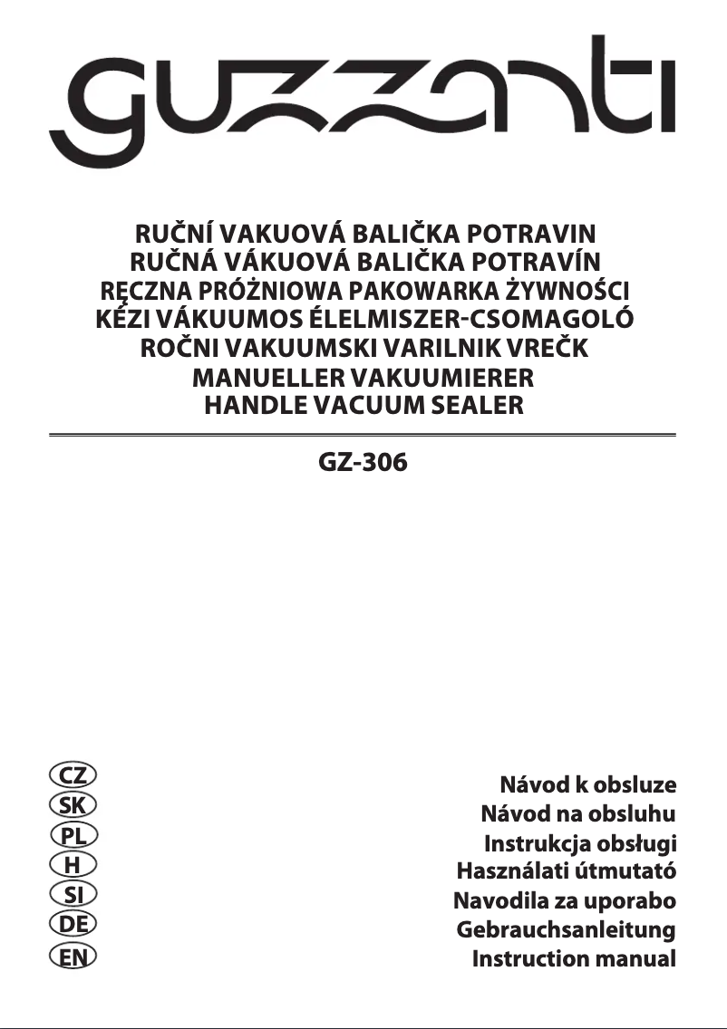Image de la première page du manuel de l'appareil GZ 306