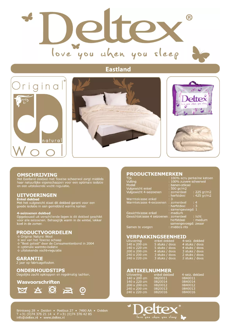 Page 1 de la notice Manuel utilisateur Deltex Eastland