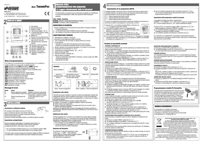 Page n°1 - Manuel utilisateur Vemer ThermoPro
