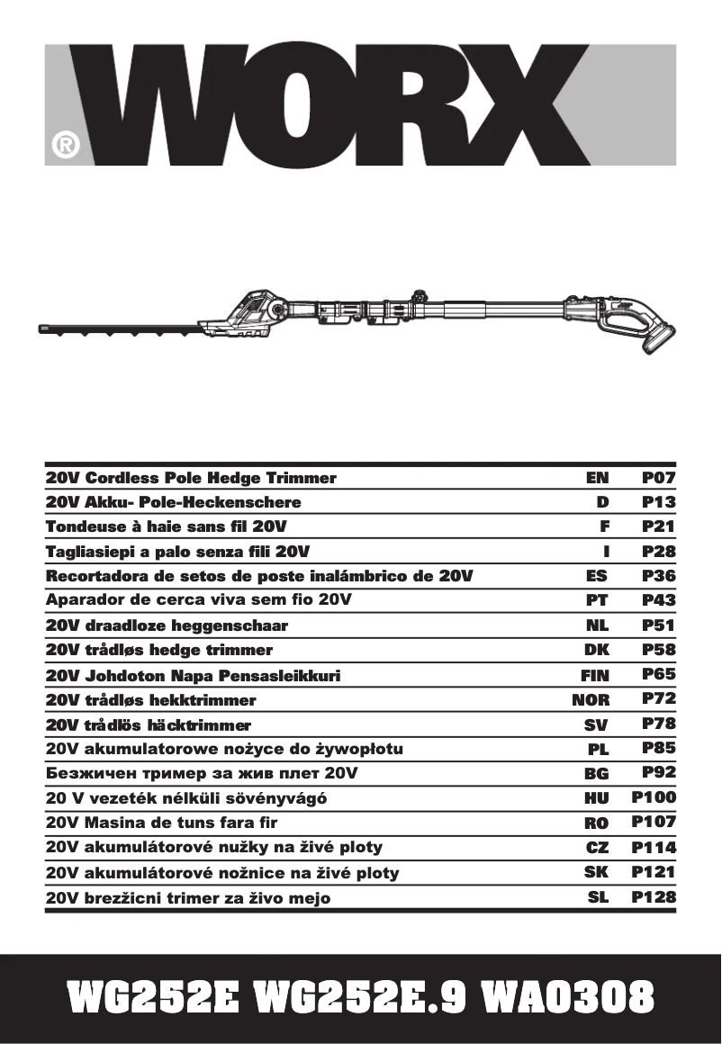 Image de la première page du manuel de l'appareil WG252E
