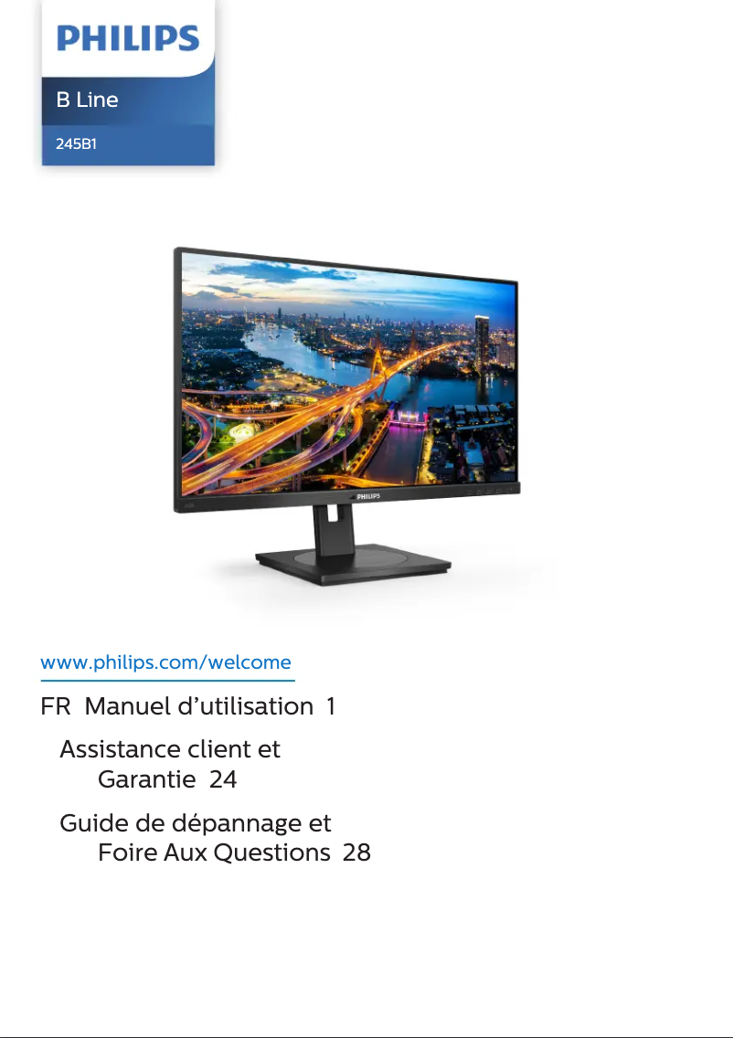 Page 1 de la notice Manuel utilisateur Philips B Line 245B1