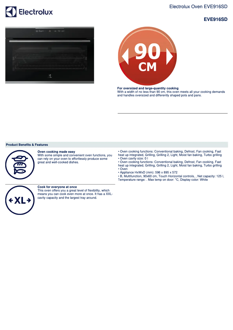 Page n°1 - Manuel utilisateur Electrolux EVE916SD