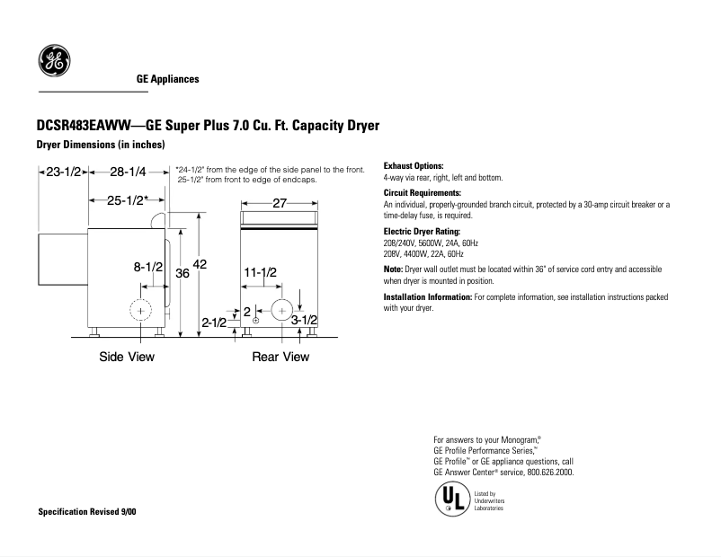 Image de la première page du manuel de l'appareil DCSR483EAWW
