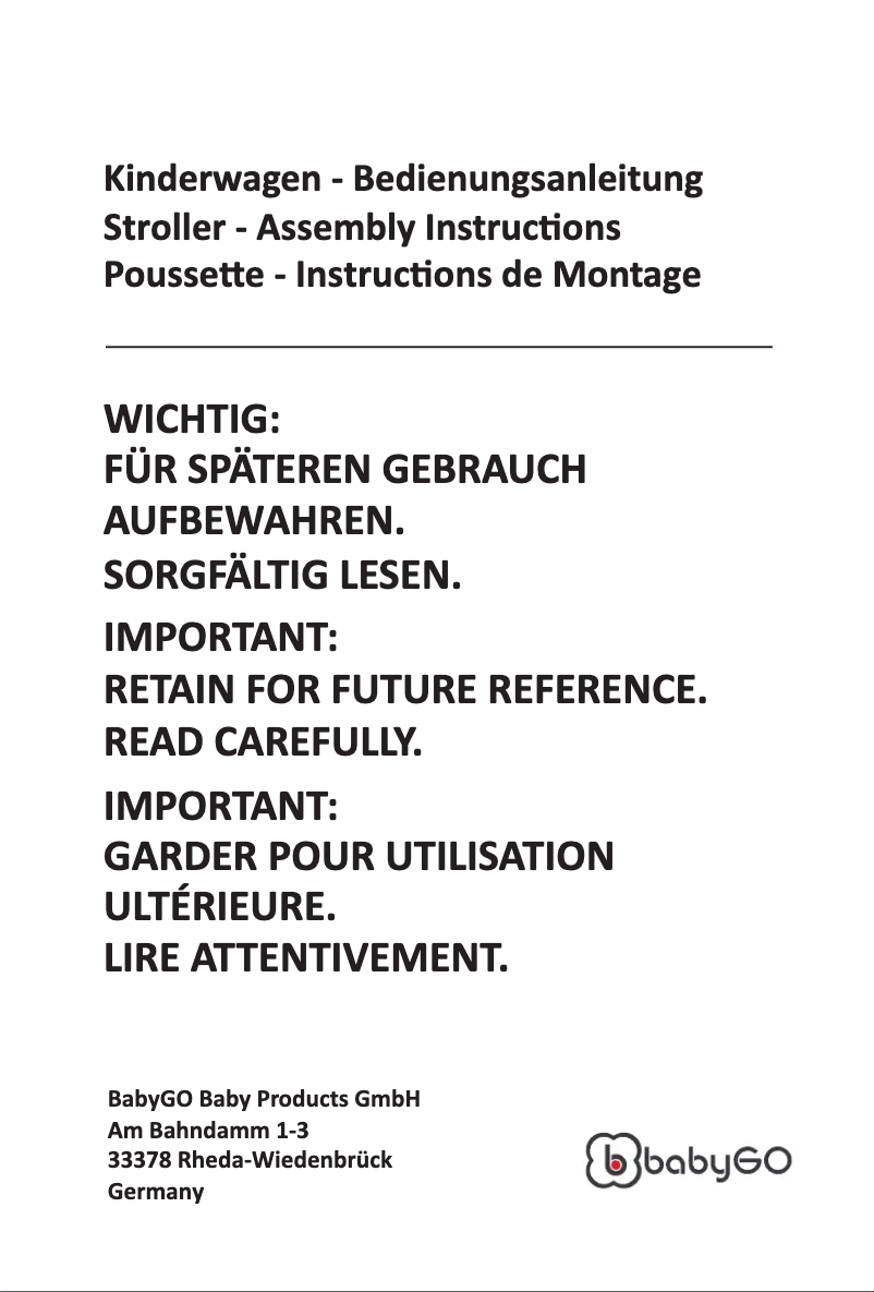 Page 1 de la notice Manuel utilisateur BabyGO Halime