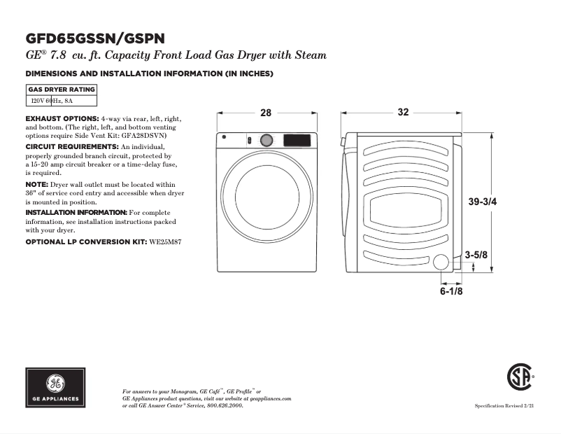 Image de la première page du manuel de l'appareil GFD65GSPNSN