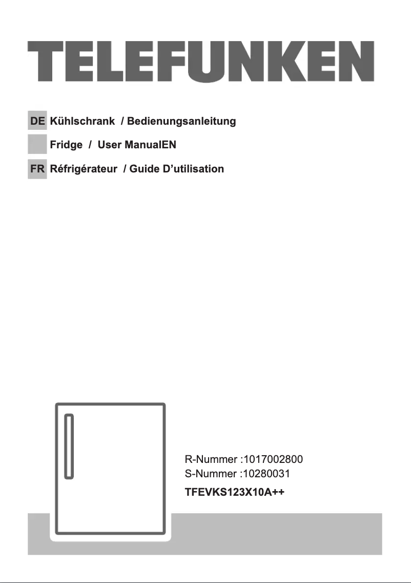 Page n°1 - Manuel utilisateur Telefunken TFEVKS123X10A++