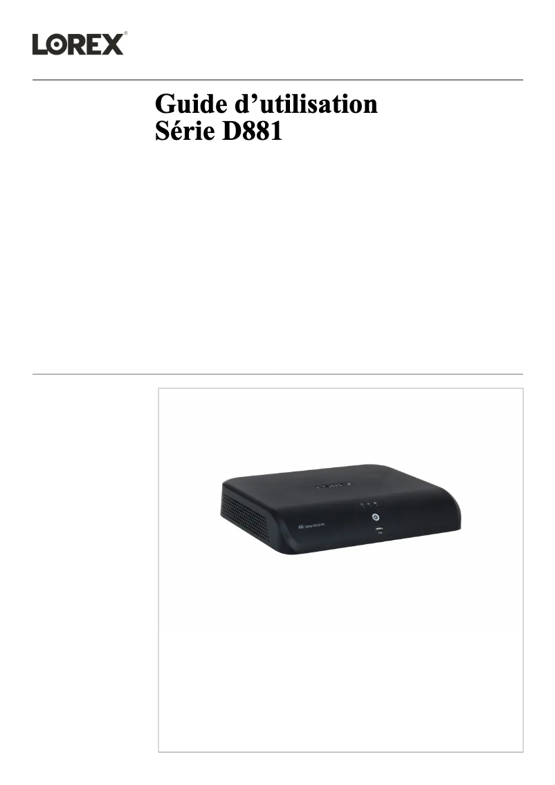 Image de la première page du manuel de l'appareil D881A82B