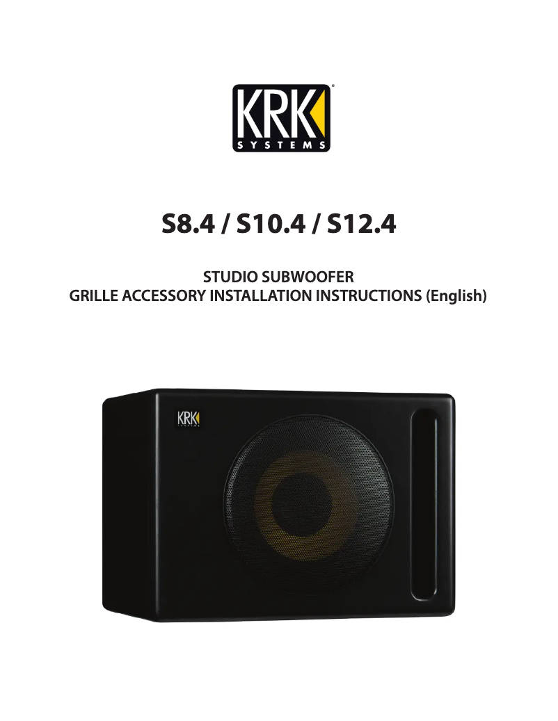 Page 1 de la notice Guide d'installation KRK S10.4