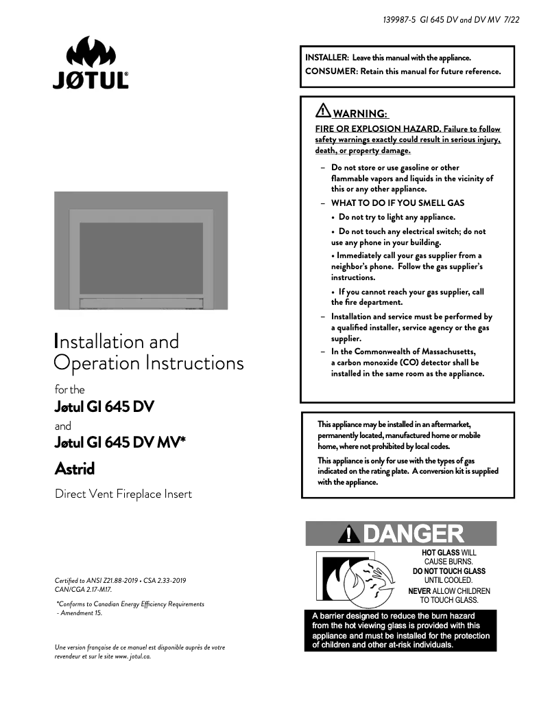 Image de la première page du manuel de l'appareil GI 645 DV Astrid