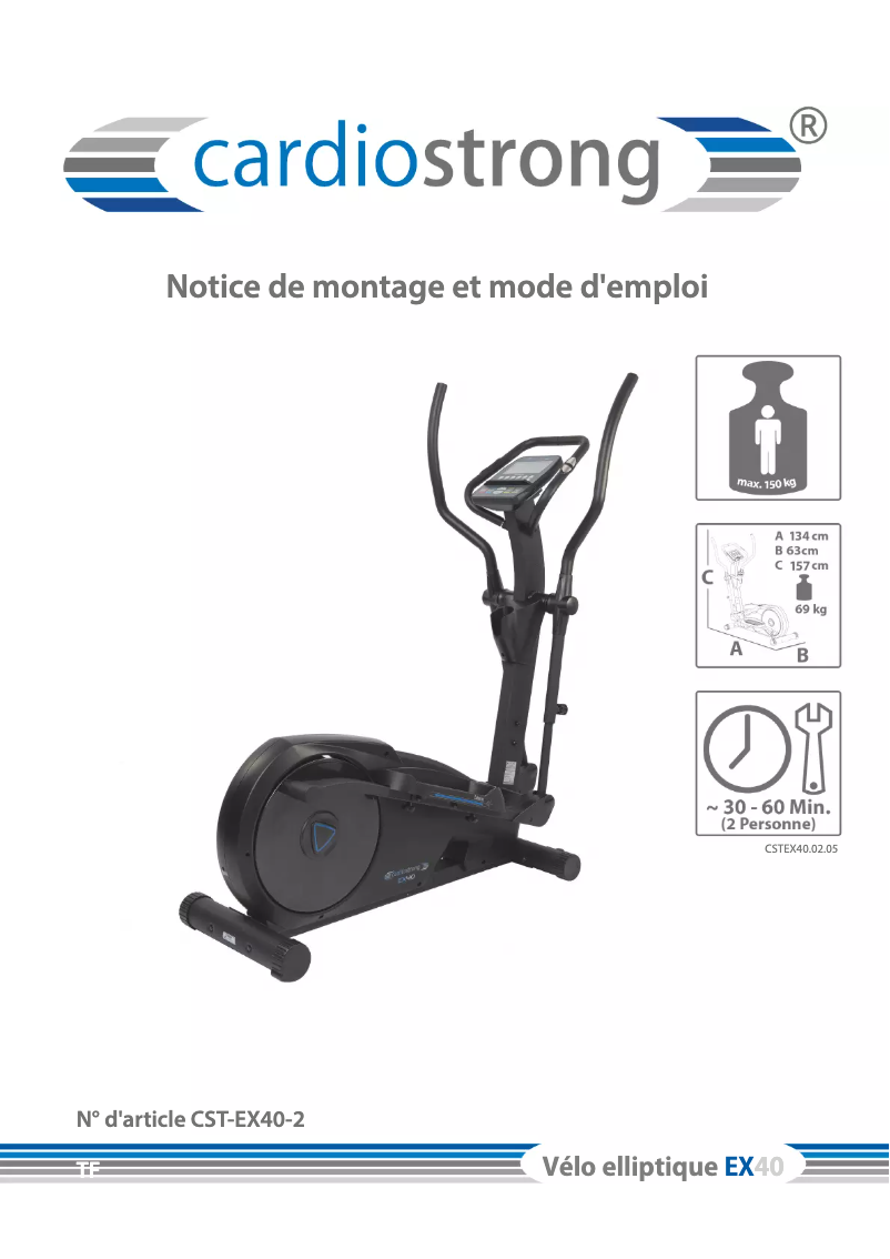 Page 1 de la notice Manuel utilisateur Cardiostrong EX40