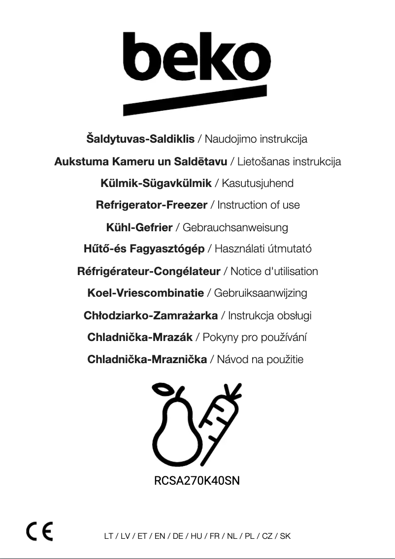 Image de la première page du manuel de l'appareil RCSA270K40SN