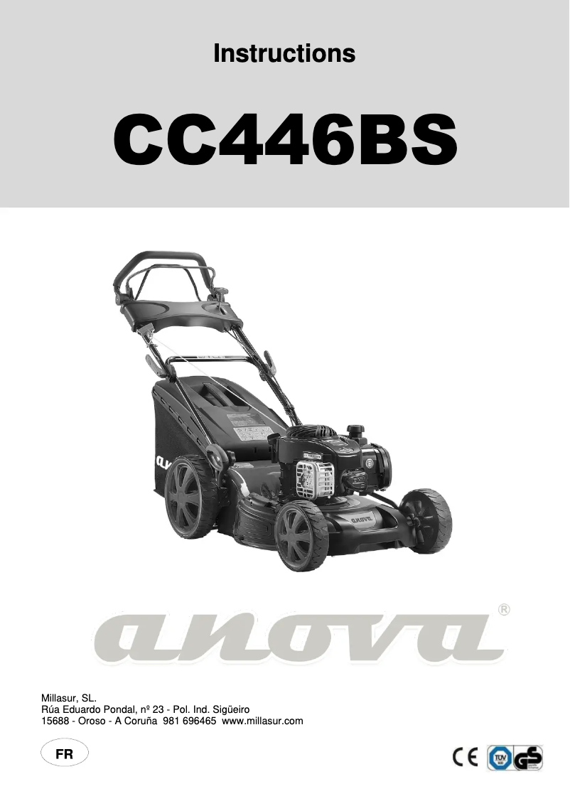 Page 1 de la notice Manuel utilisateur Anova CC446BS