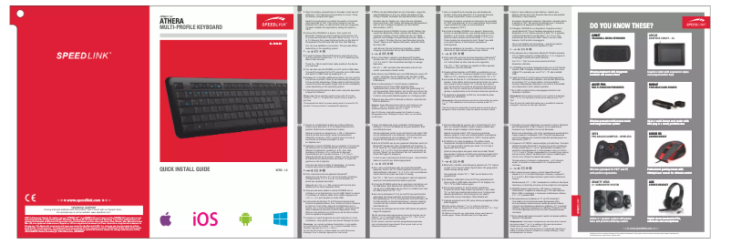 Page 1 de la notice Manuel utilisateur Speedlink SL-7438 Athera