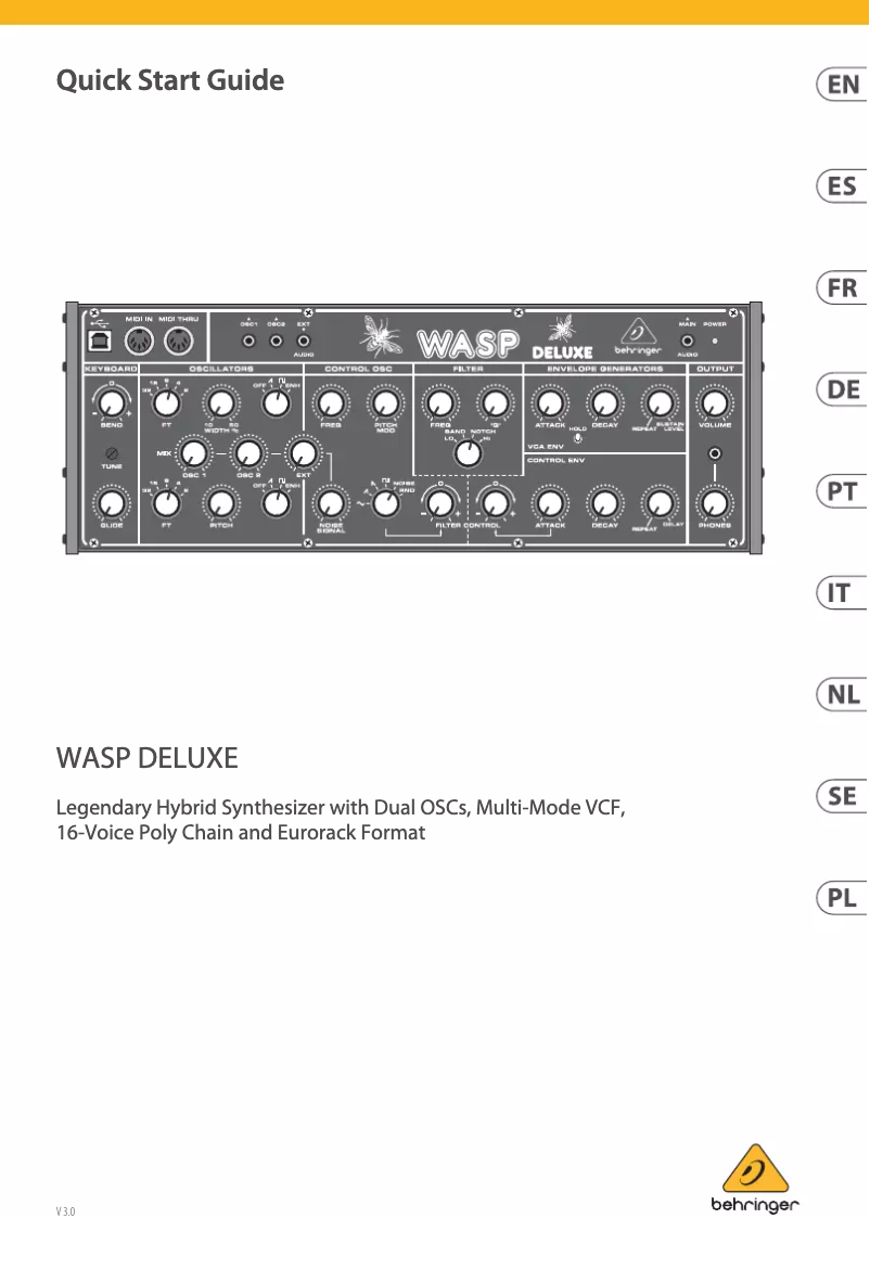 Page n°1 - Manuel utilisateur Behringer Wasp Deluxe