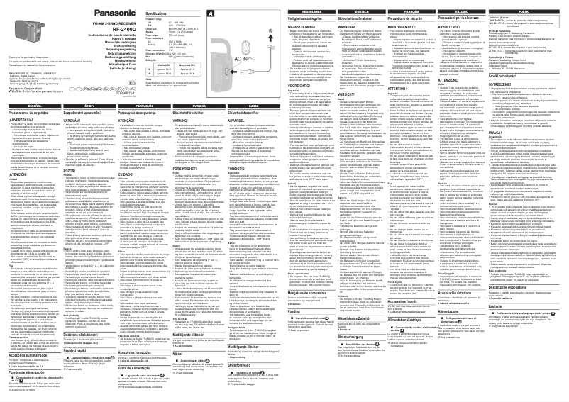 Image de la première page du manuel de l'appareil RF-2400D