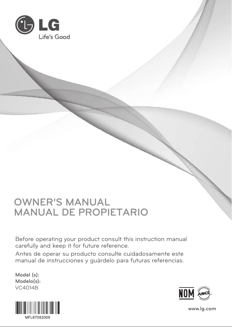 Page n°1 - Manuel utilisateur LG VC4014B