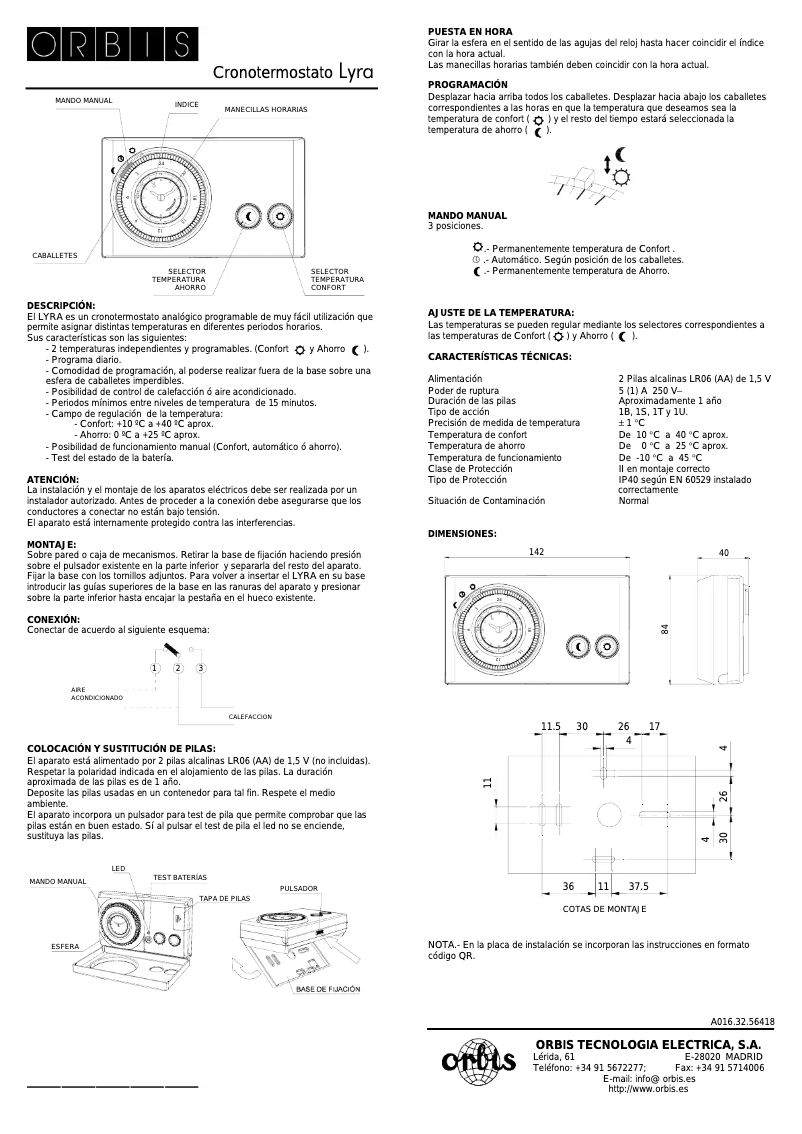 Page 1 de la notice Manuel utilisateur Orbis LYRA