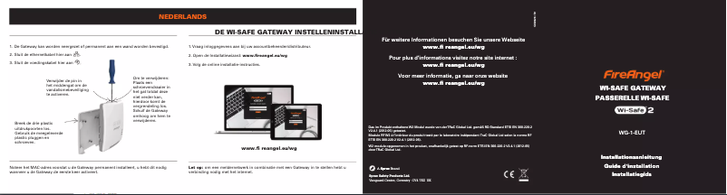 Page 1 de la notice Manuel utilisateur FireAngel WG-1EU