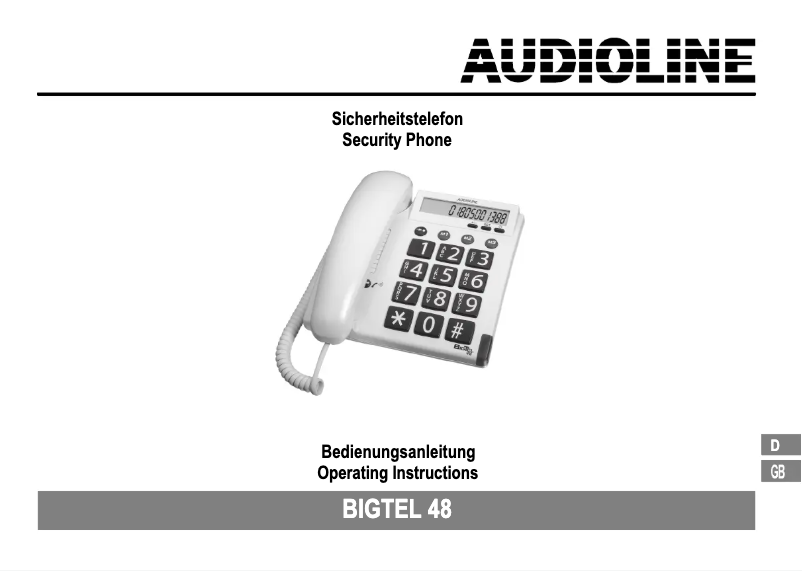 Image de la première page du manuel de l'appareil BIGTEL 48