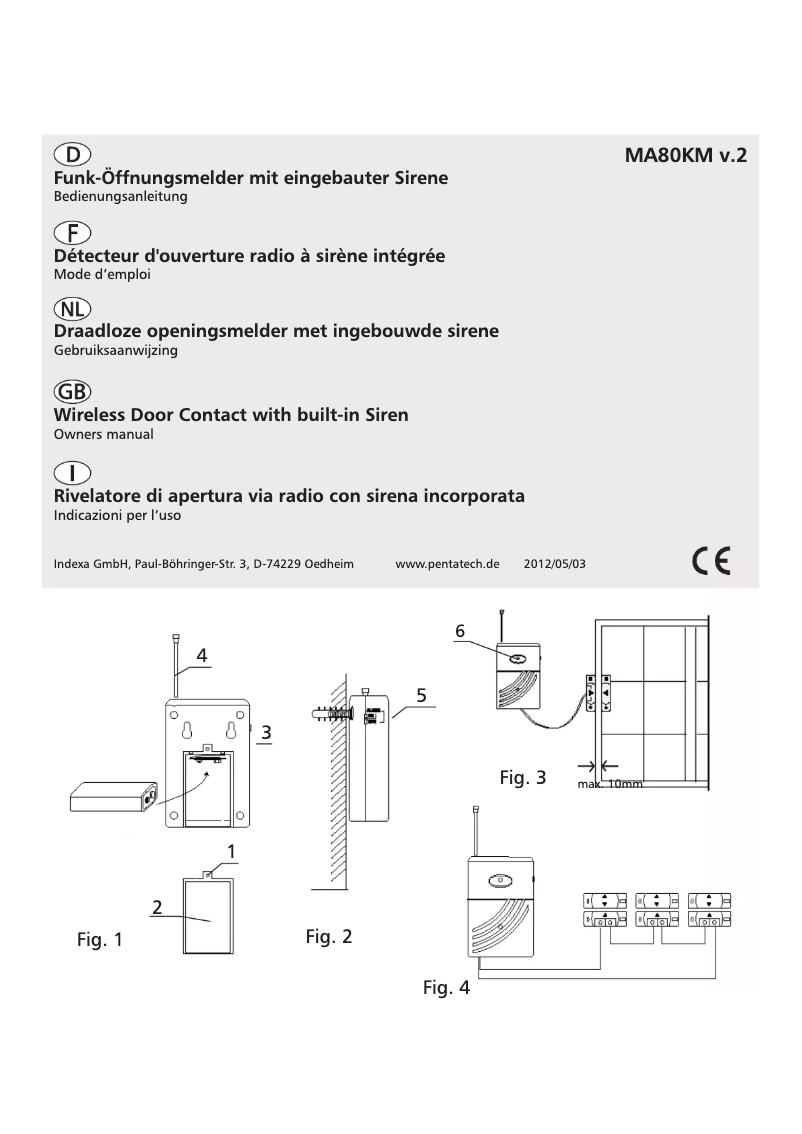 Página 1 del manual Manual de usuario Pentatech MA 80KM
