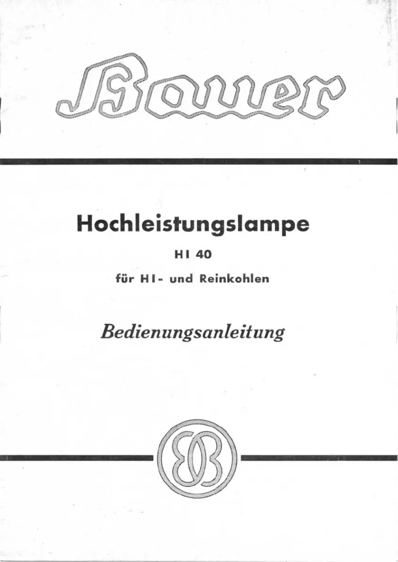 Page 1 de la notice Manuel utilisateur Bauer HI 40