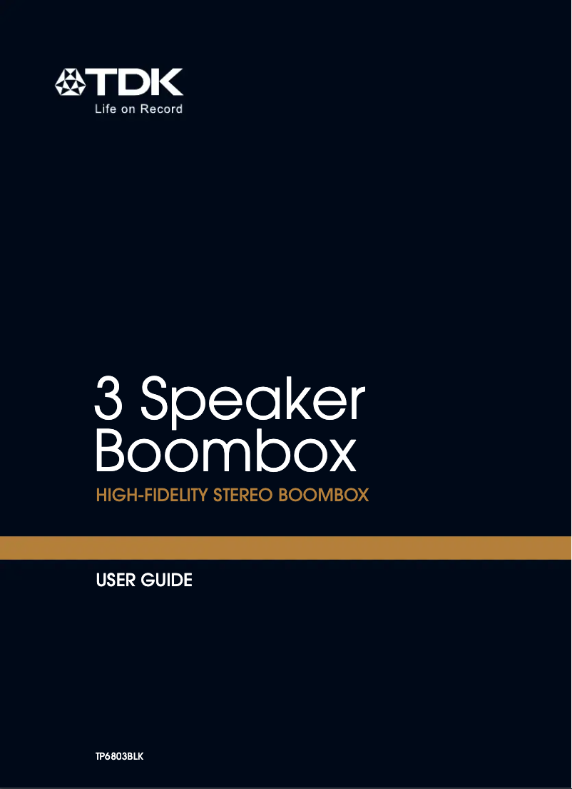 Página 1 del manual Manual de usuario TDK TP6803BLK