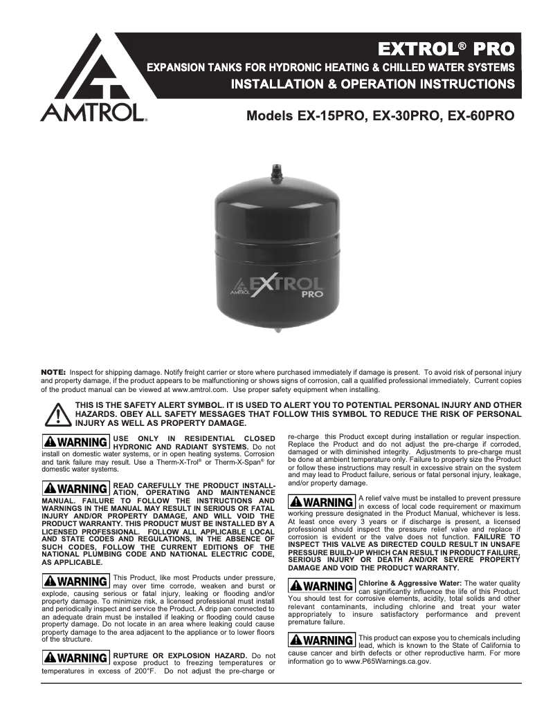 Image de la première page du manuel de l'appareil Extrol Pro EX-60PRO