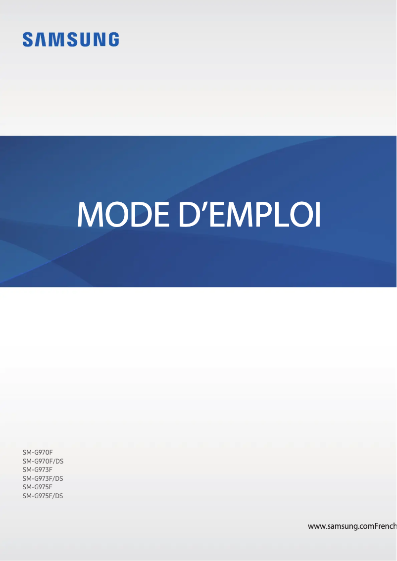 Image de la première page du manuel de l'appareil Galaxy S10e
