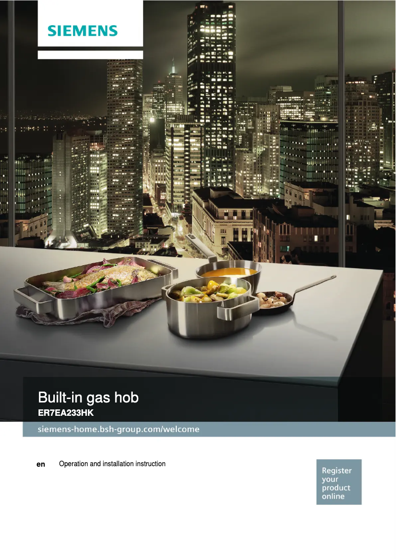 Page n°1 - Manuel utilisateur Siemens ER7EA233HK