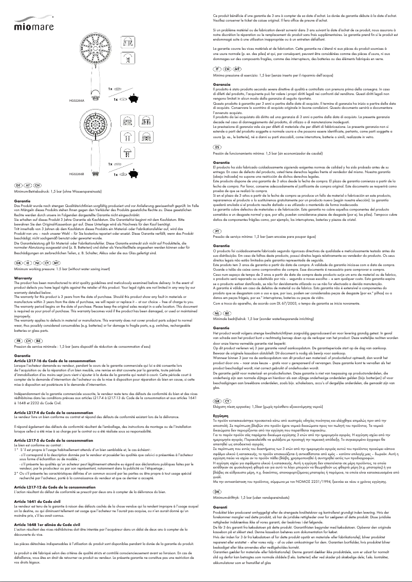 Page n°1 - Manuel utilisateur Miomare IAN 285168
