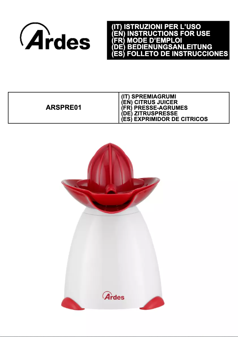 Imagen de la primera página del manual del dispositivo ARSPRE01