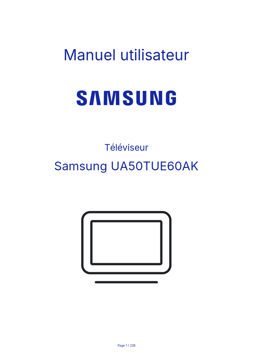 Image de la première page du manuel de l'appareil UA50TUE60AK