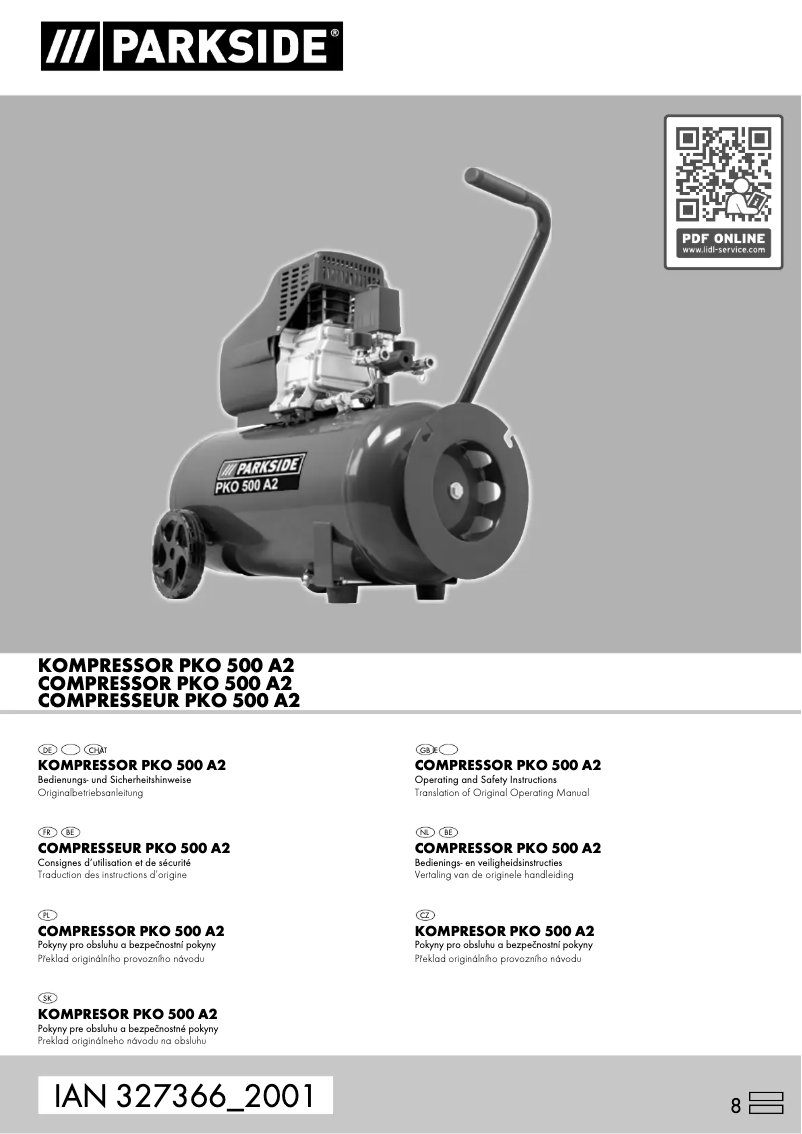 Page 1 de la notice Manuel utilisateur Parkside PKO 500 A2