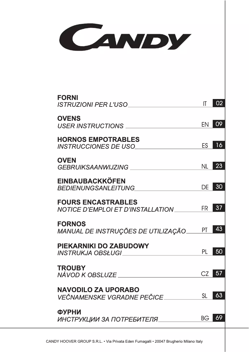 Page 1 de la notice Manuel utilisateur Candy FCP615NXL/E