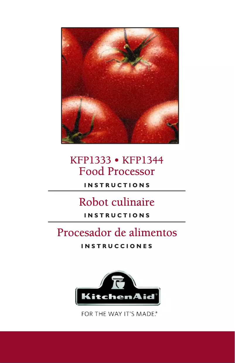 Page n°1 - Manuel utilisateur KitchenAid Foodprocessor KFP1333