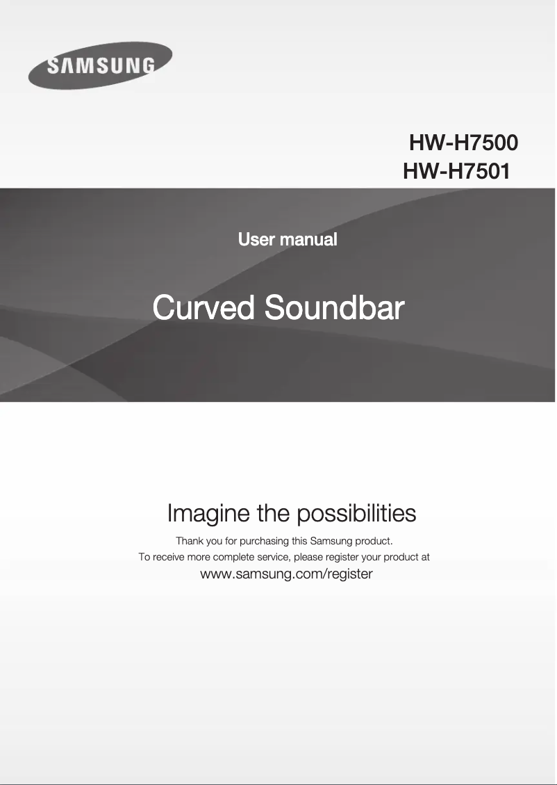 Image de la première page du manuel de l'appareil HW-H7500