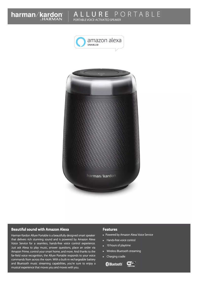 Image de la première page du manuel de l'appareil Allure Portable