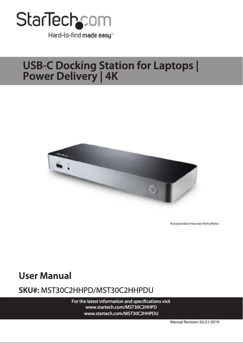 Image de la première page du manuel de l'appareil MST30C2HHPDU